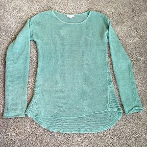 Garnet Hill Linen Boat Neck A-Line Sweater